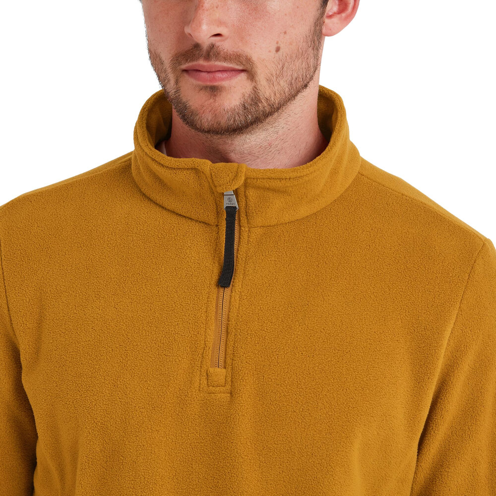 Revive Mens Fleece Quarter Zip Rich Ochre