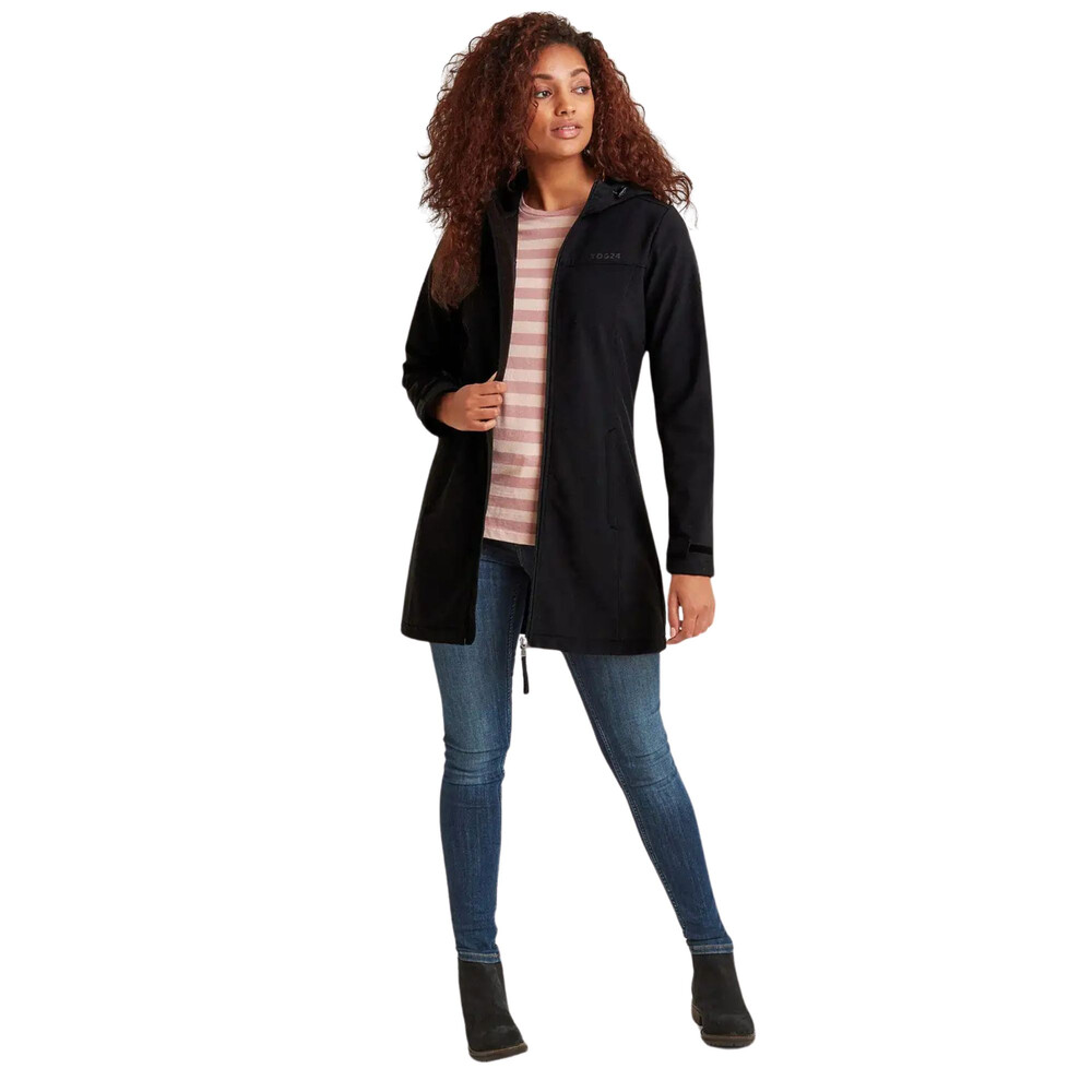 Keld Womens Softshell Long Hooded Jacket Black