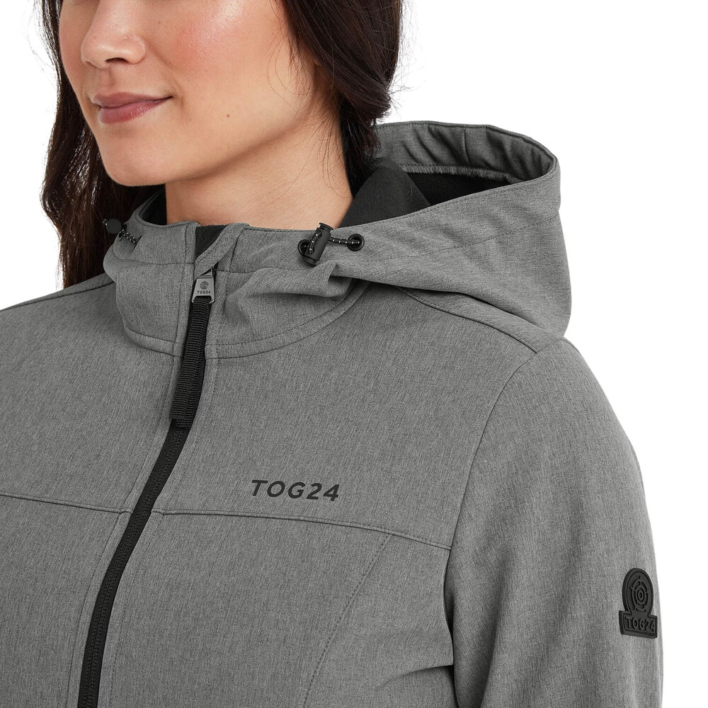 Keld Womens Softshell Long Hooded Jacket Dark Grey