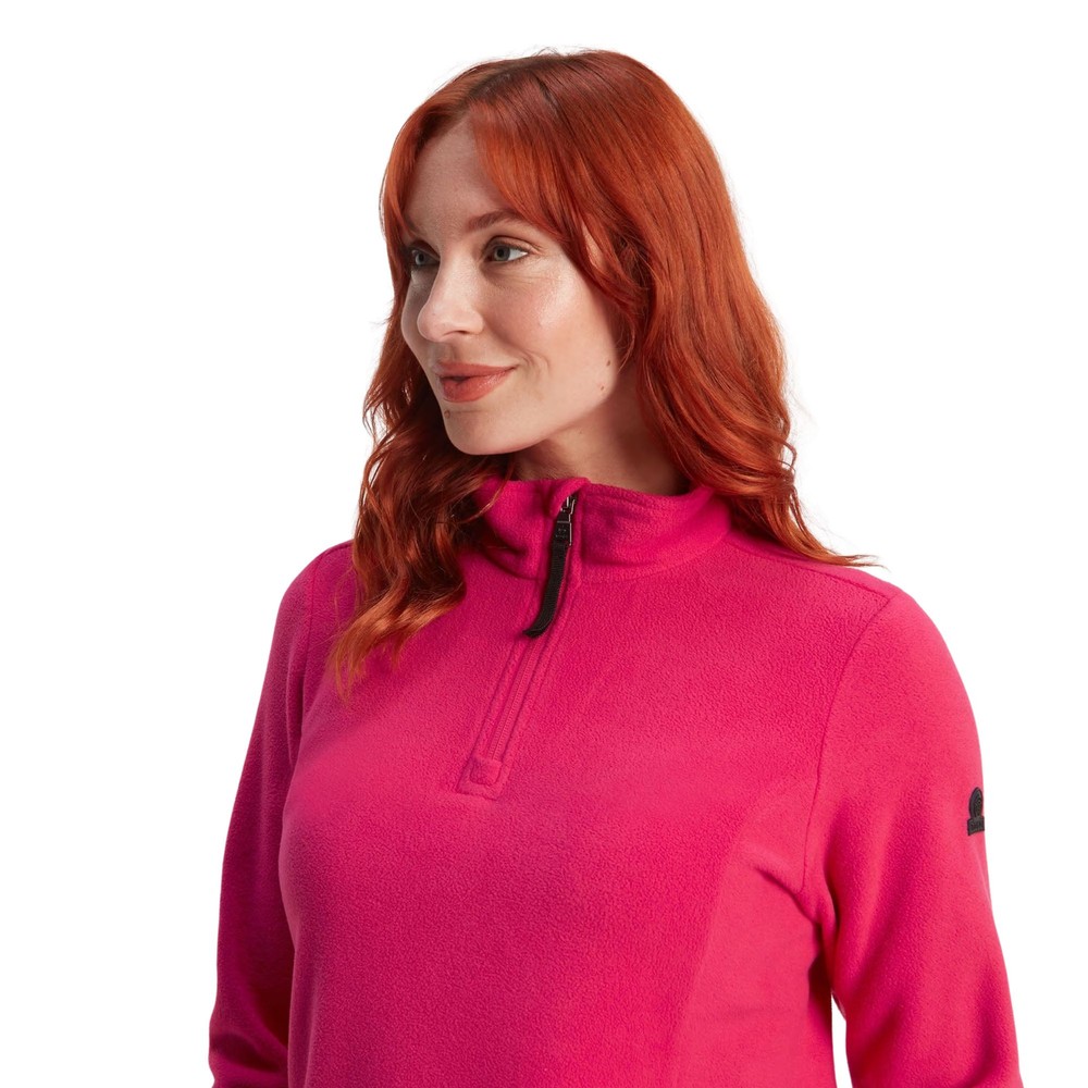 Revive Womens Fleece Quarter Zip Magenta Pink