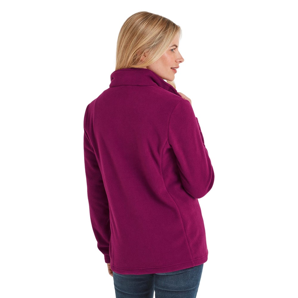 Revive Womens Fleece Quarter Zip Purple Berry
