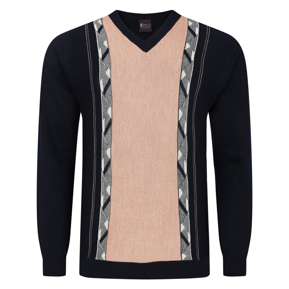Gabicci Men's V-Neck Knitted Jumper – Long Sleeve, Cotton & Acrylic Blend (Black, White, Green, Blue)
