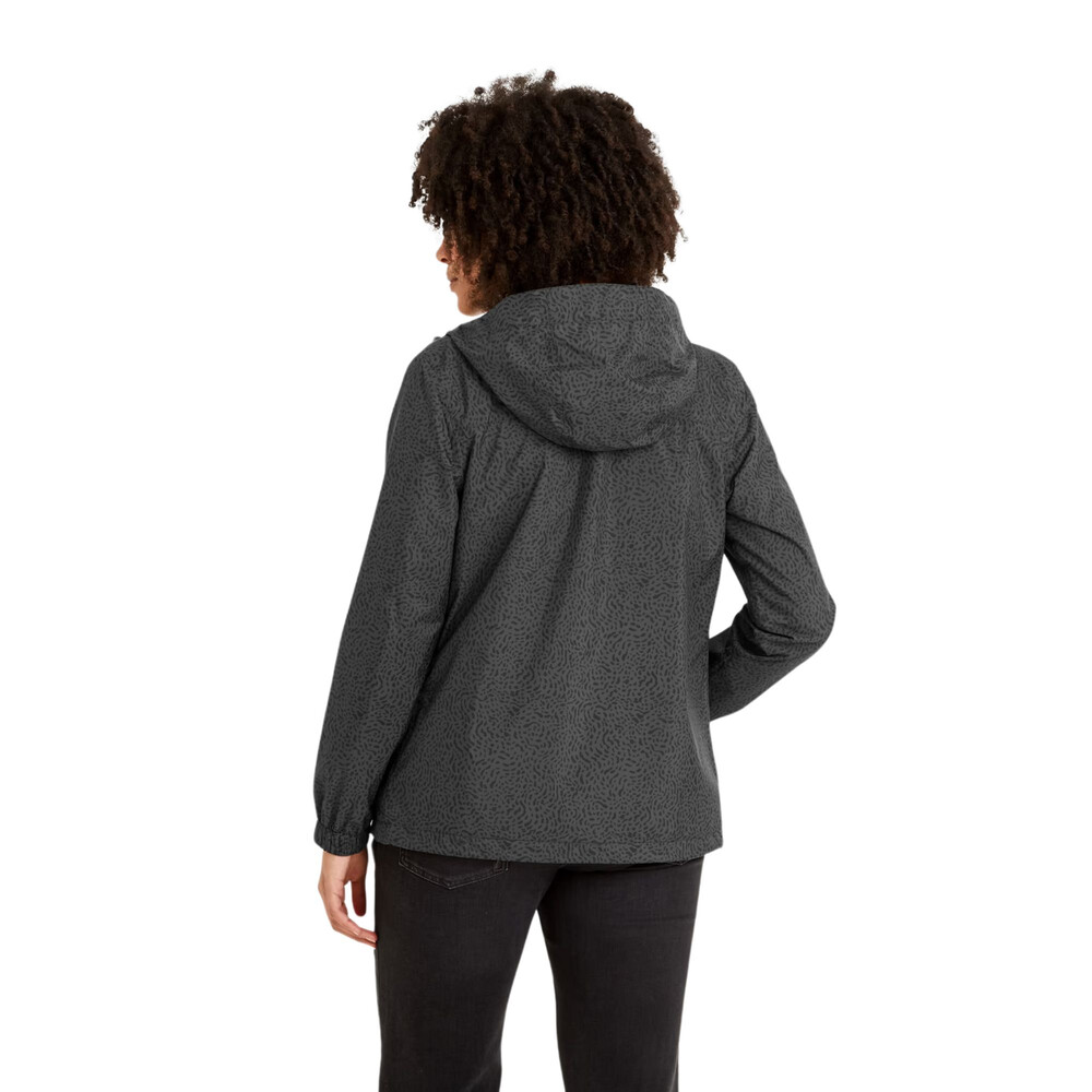 Craven Womens Waterproof Jacket Washed Black Swirl Print