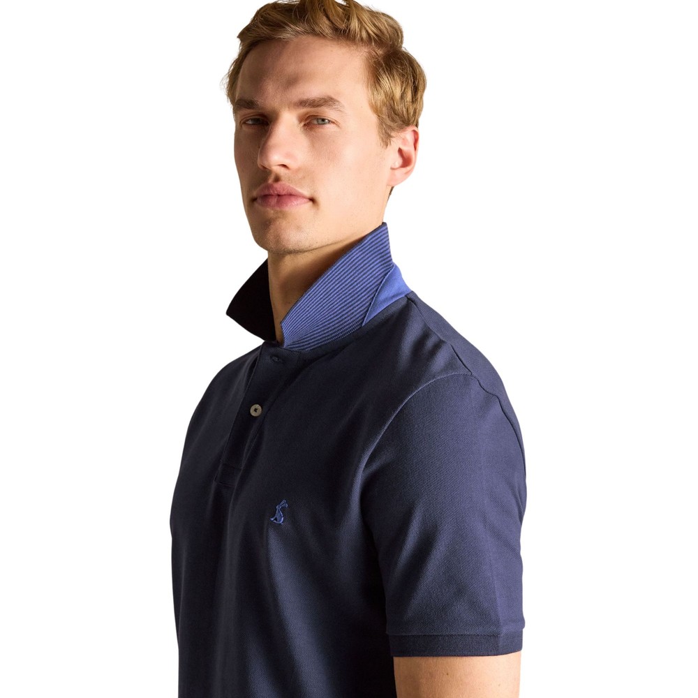 Mens Woody Pique Polo Shirt Navy