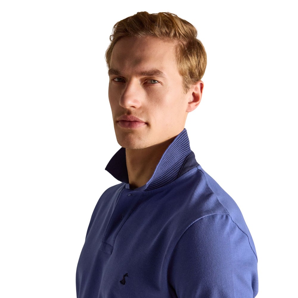 Mens Woody Pique Polo Shirt Deep Blue
