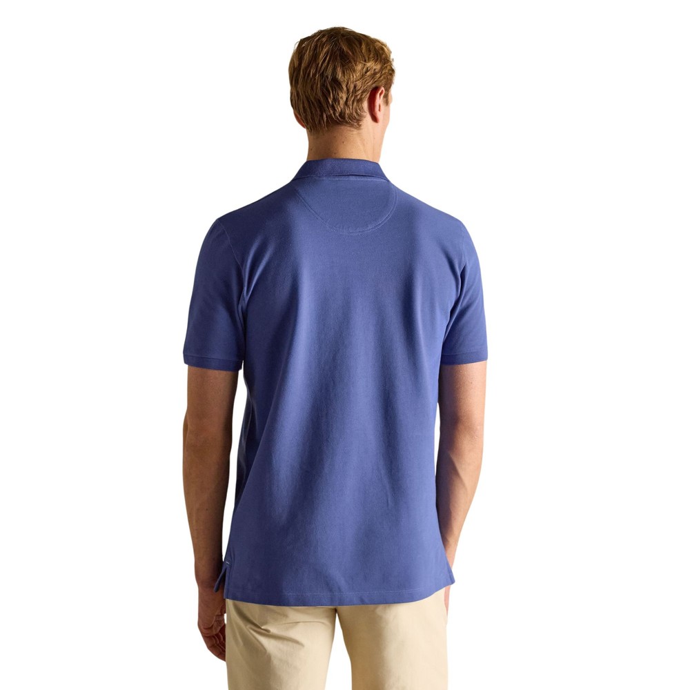 Mens Woody Pique Polo Shirt Deep Blue