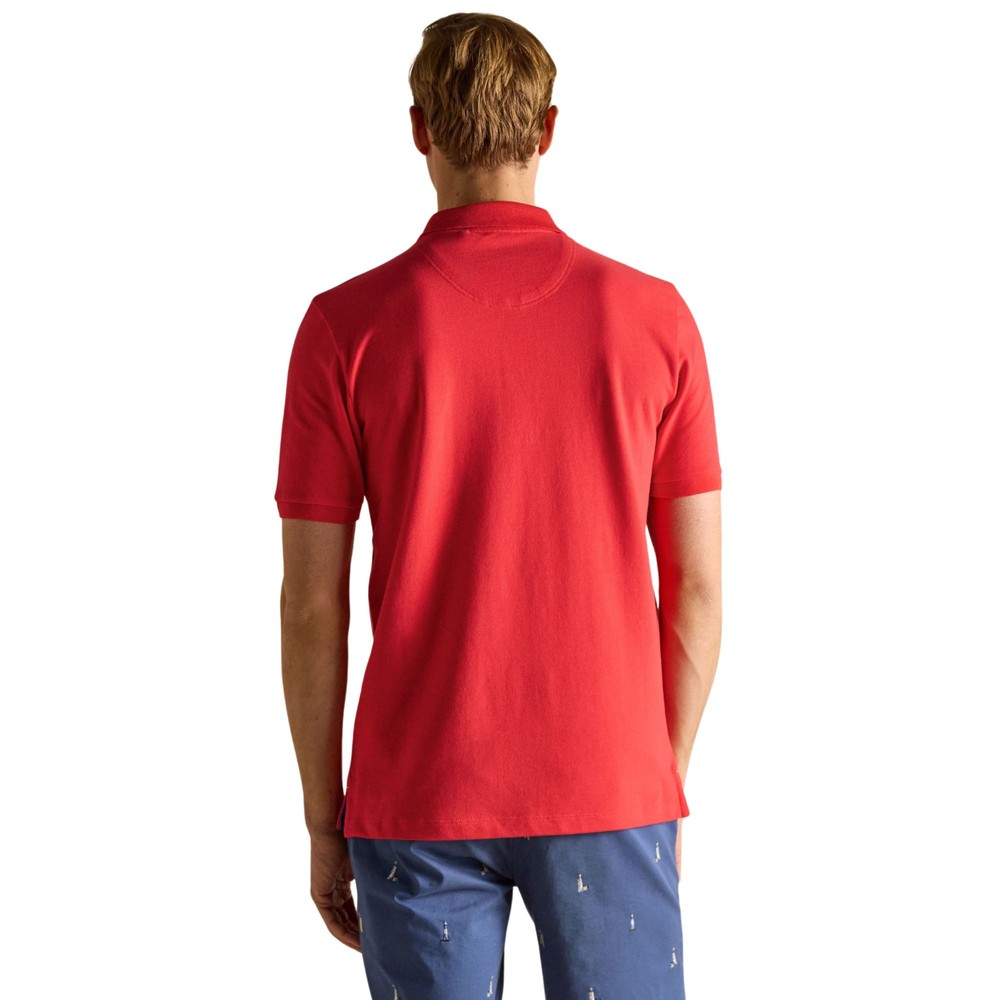 Mens Woody Pique Polo Shirt Red
