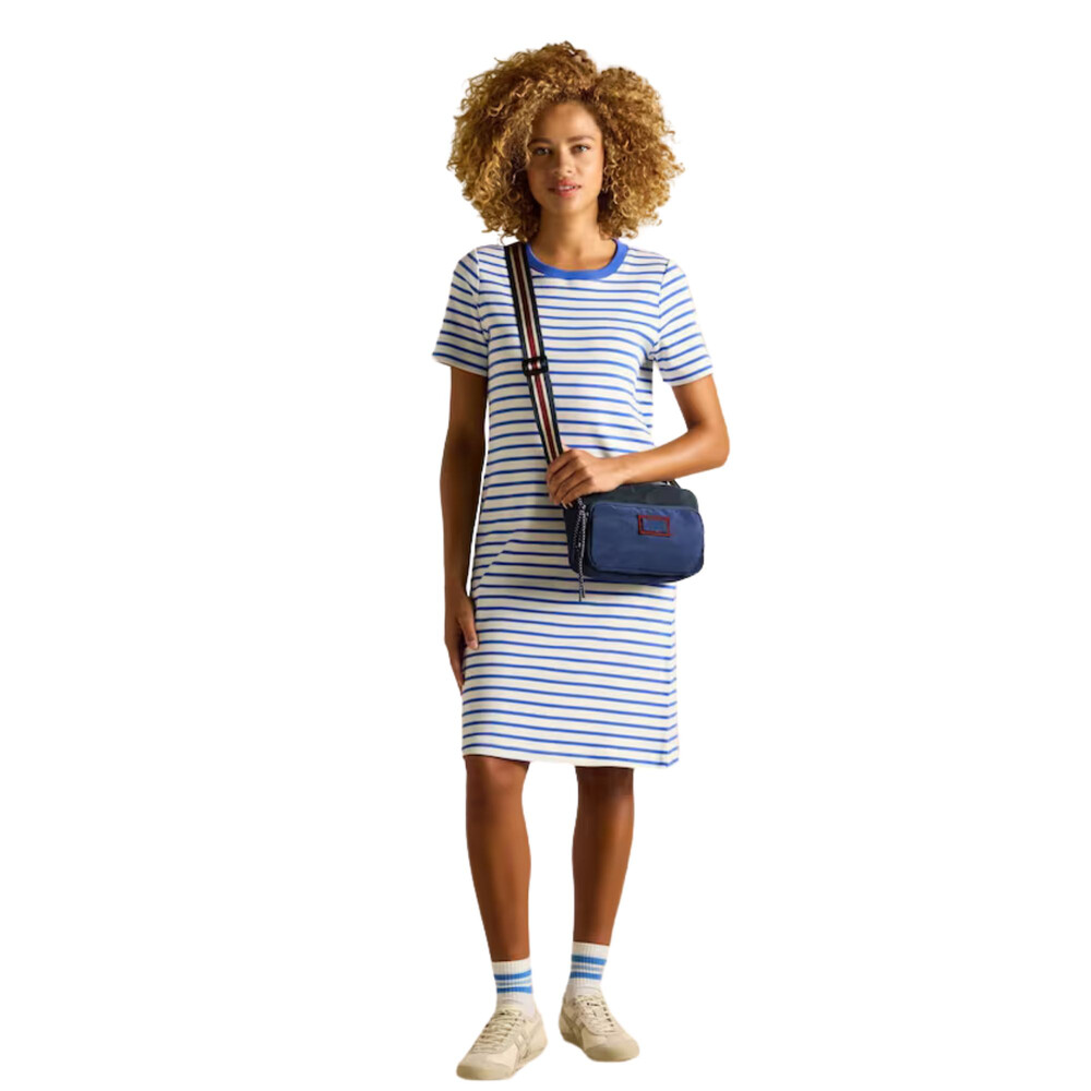 Eden Striped Short Sleeve Jersey Dress Blue Stripe