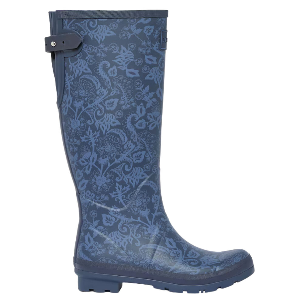 Printed Adjustable Tall Wellies Navy