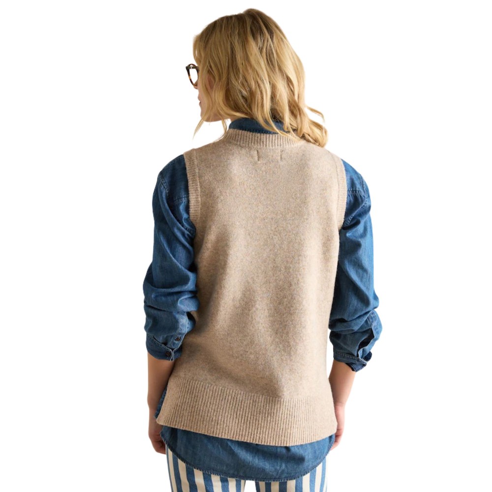 Holly Longline Knitted Vest Camel