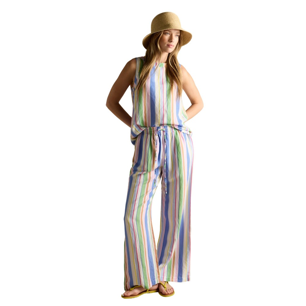 Womens Cove Linen Vest Multi Stripe