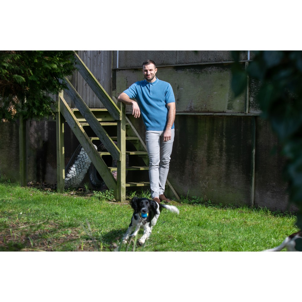 Short Sleeve Knitted Polo Teal