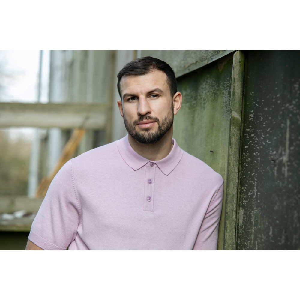 Short Sleeve Icemint Knitted Polo Rose