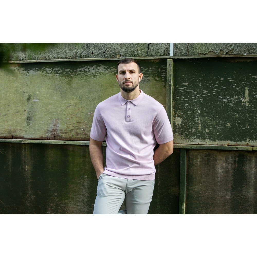 Short Sleeve Icemint Knitted Polo Rose