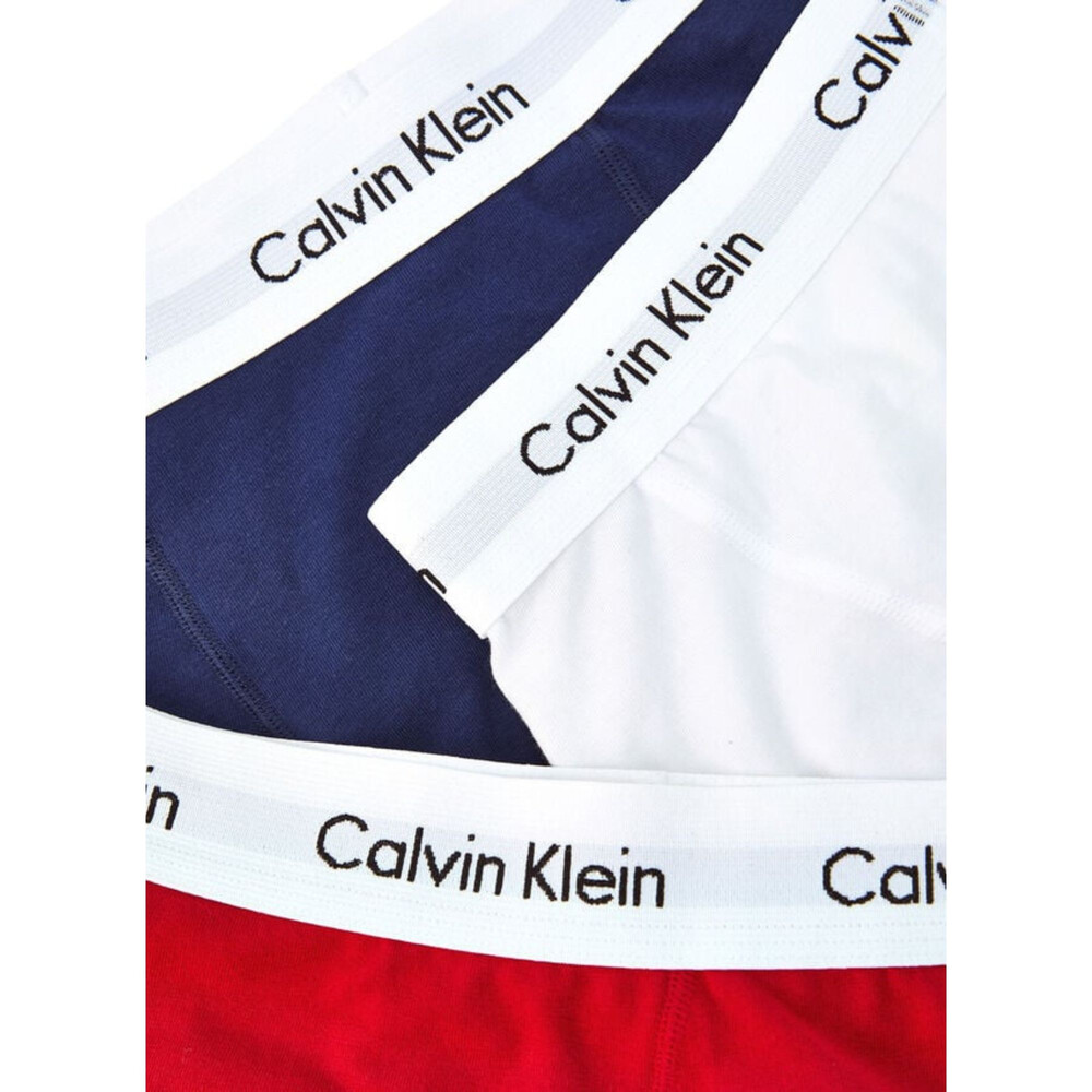 3 Pack Trunks - Cotton Stretch White/Red Ginger/Pyro Blue