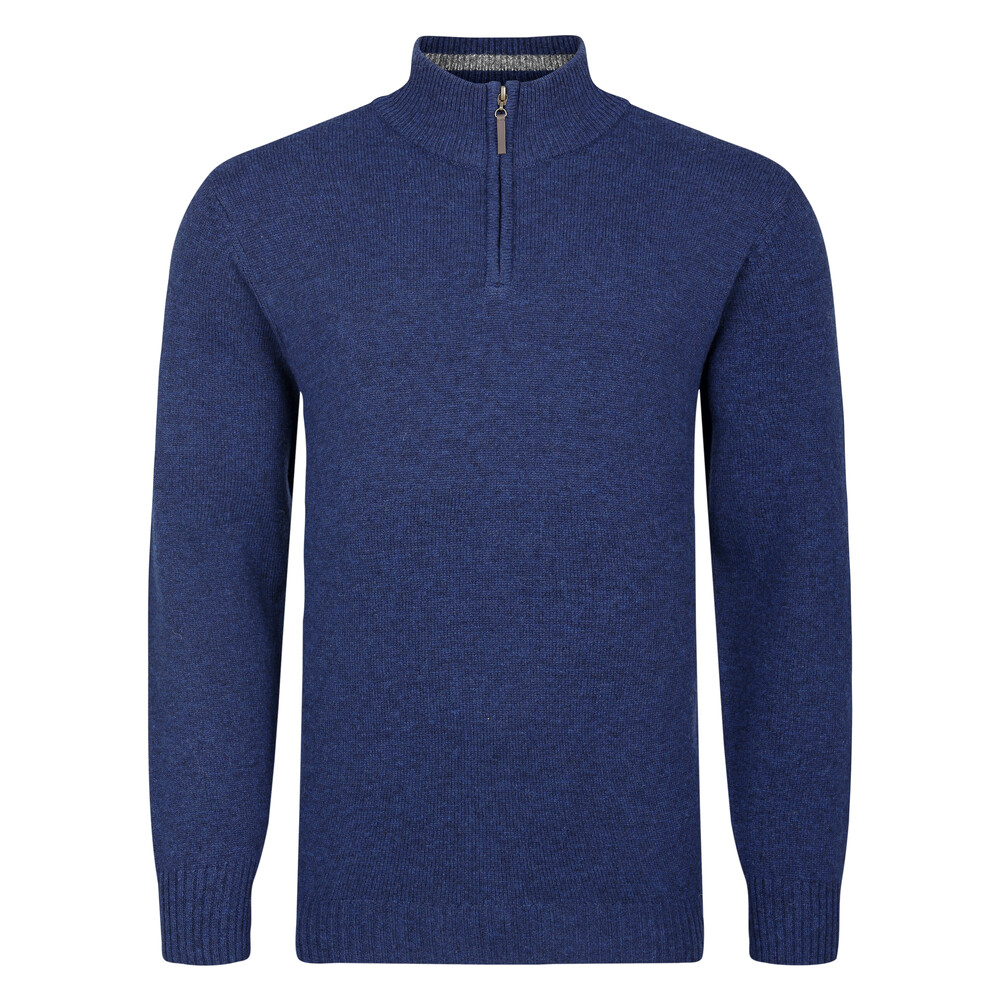 Peter Gribby Lambswool 1/4 Zip Sweater Navy
