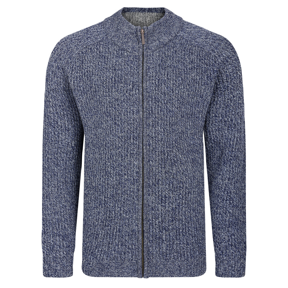 Peter Gribby Ribbed Zipper Jacket Bluemarl