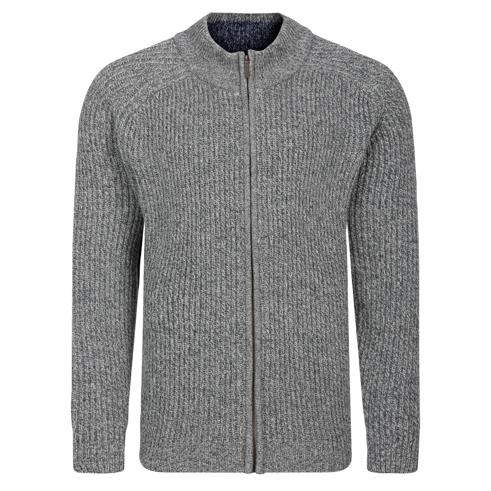 Peter Gribby Ribbed Zipper Jacket Grey Marl