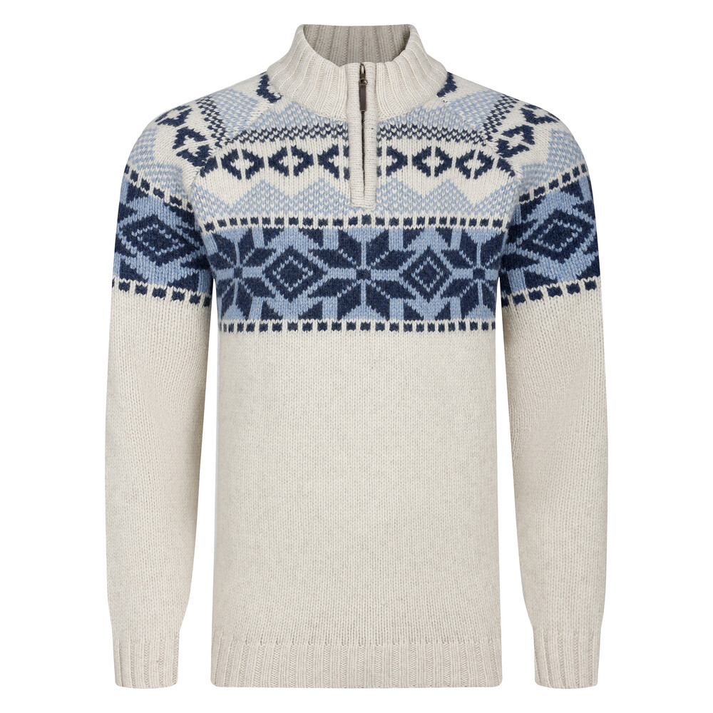 Peter Gribby Nordic 1/4 Zip Sweater Ecrubase