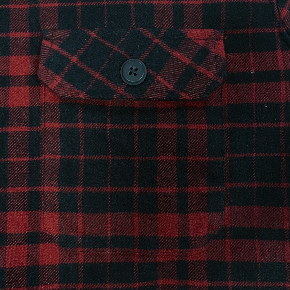 Cotton Long Sleeved Check Shacket Indigo