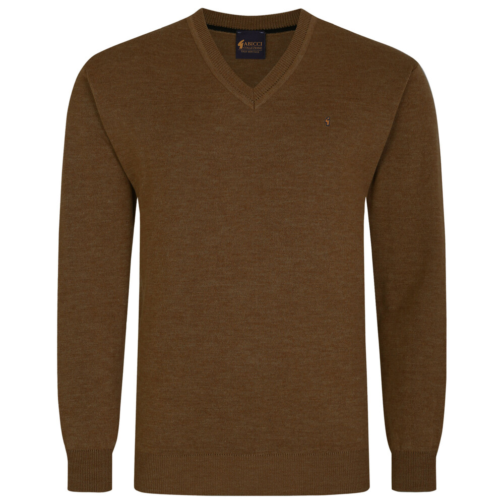 Gabicci K01 Seasonal V Neck Jumper Nutmeg