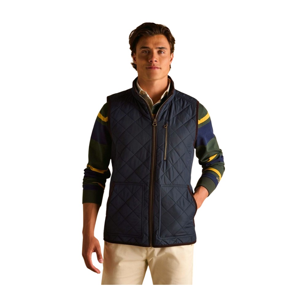 Joules Maynard Diamond Quilted Gilet Navy