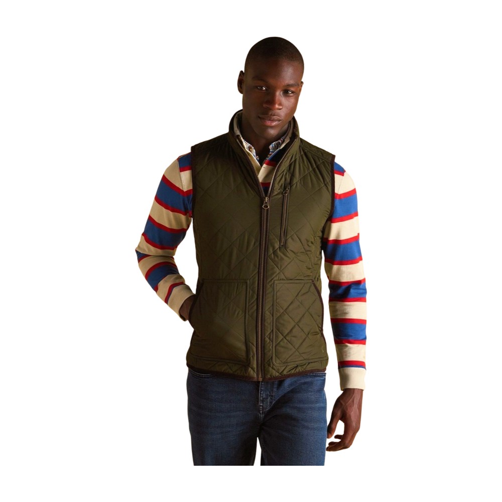 Joules Maynard Diamond Quilted Gilet Green