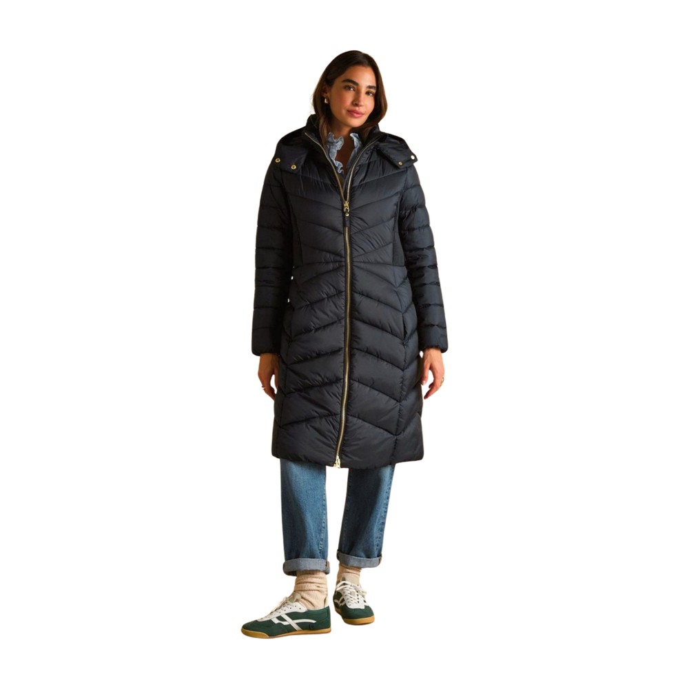 Joules Womens Pembury Long Padded Coat Navy