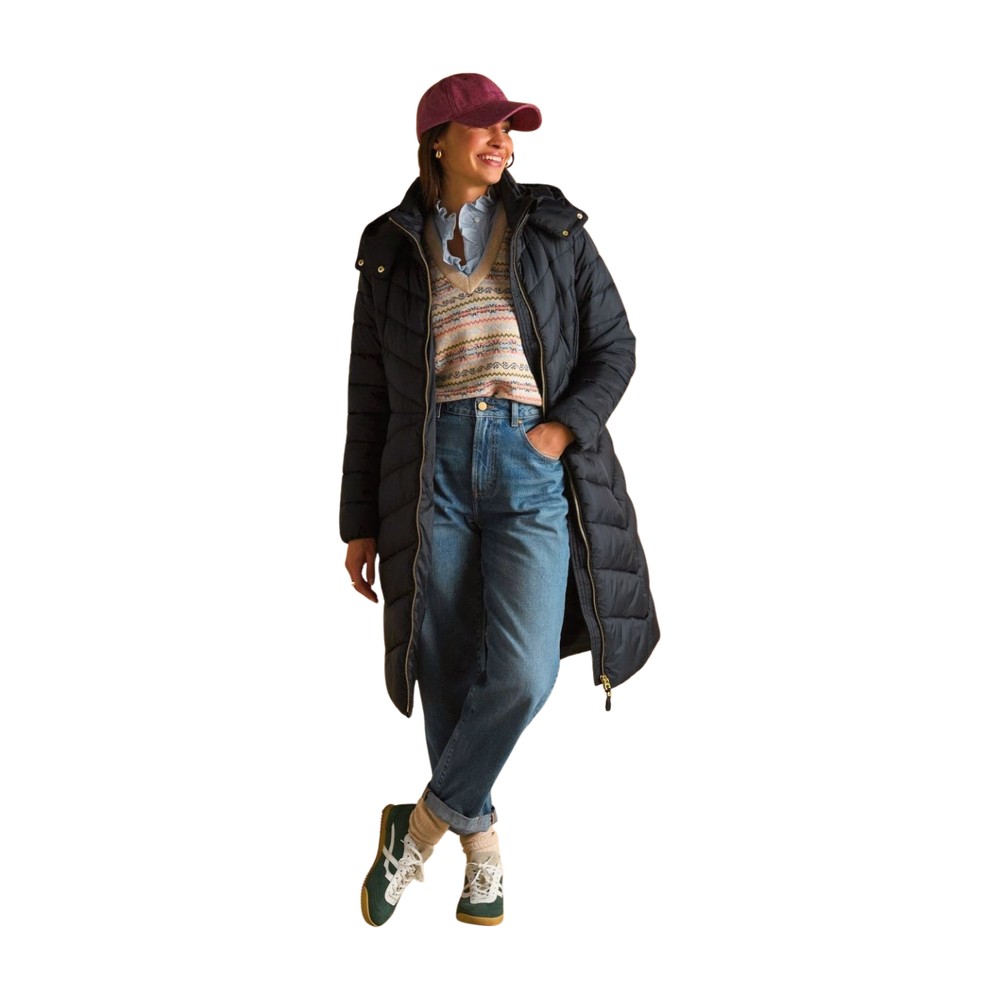 Womens Pembury Long Padded Coat Navy