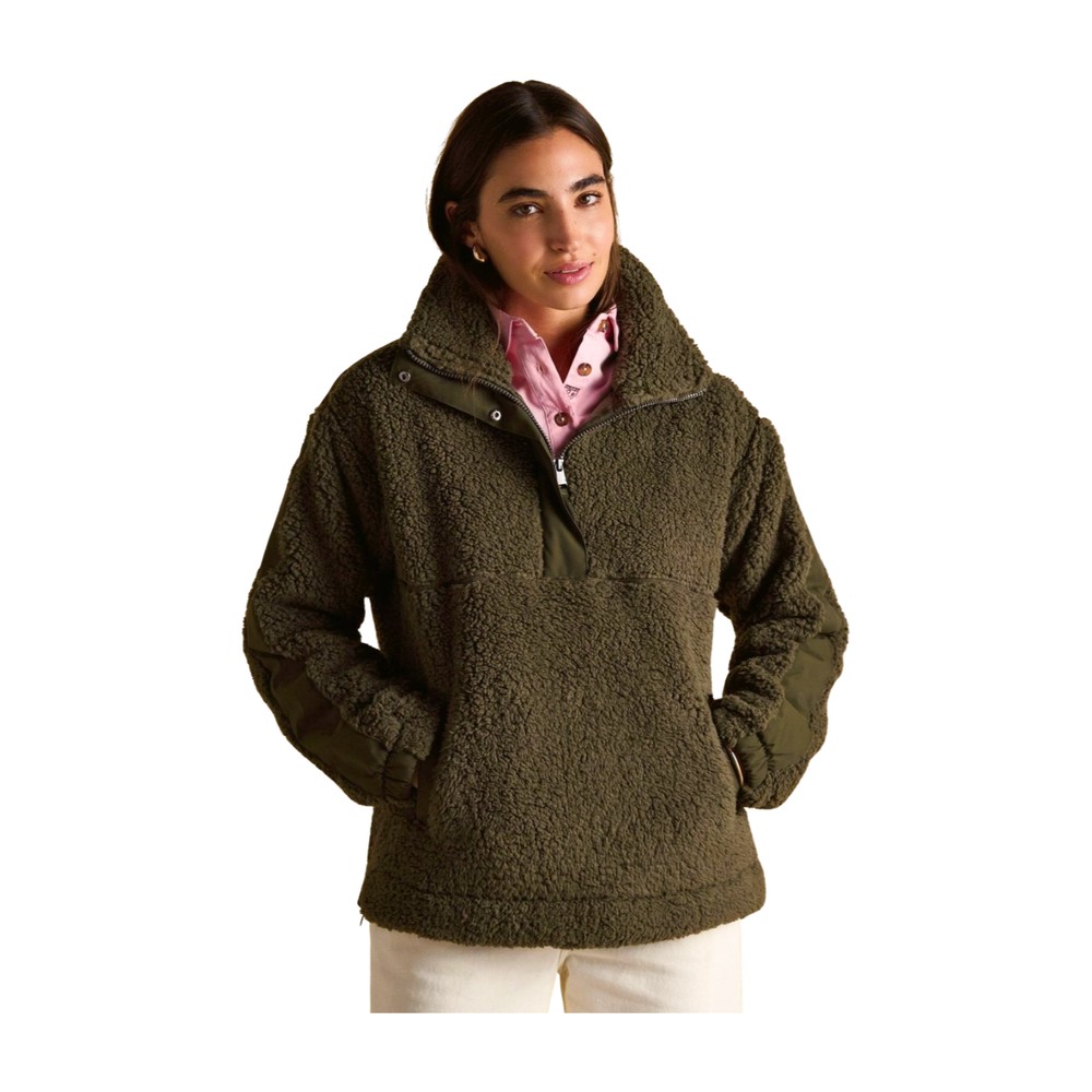 Joules Womens Tilly Fleece Quarter Zip Green