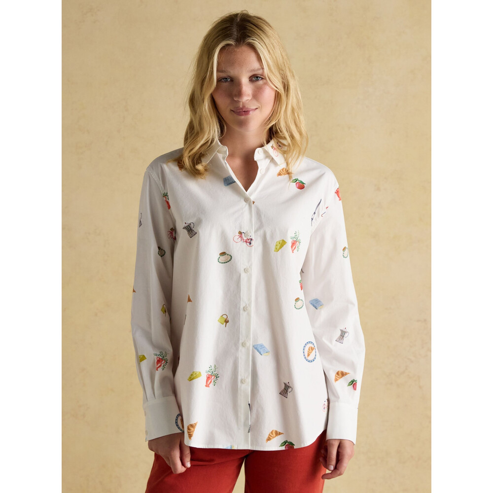 Joules Amilla Paris Print Womens Shirt White