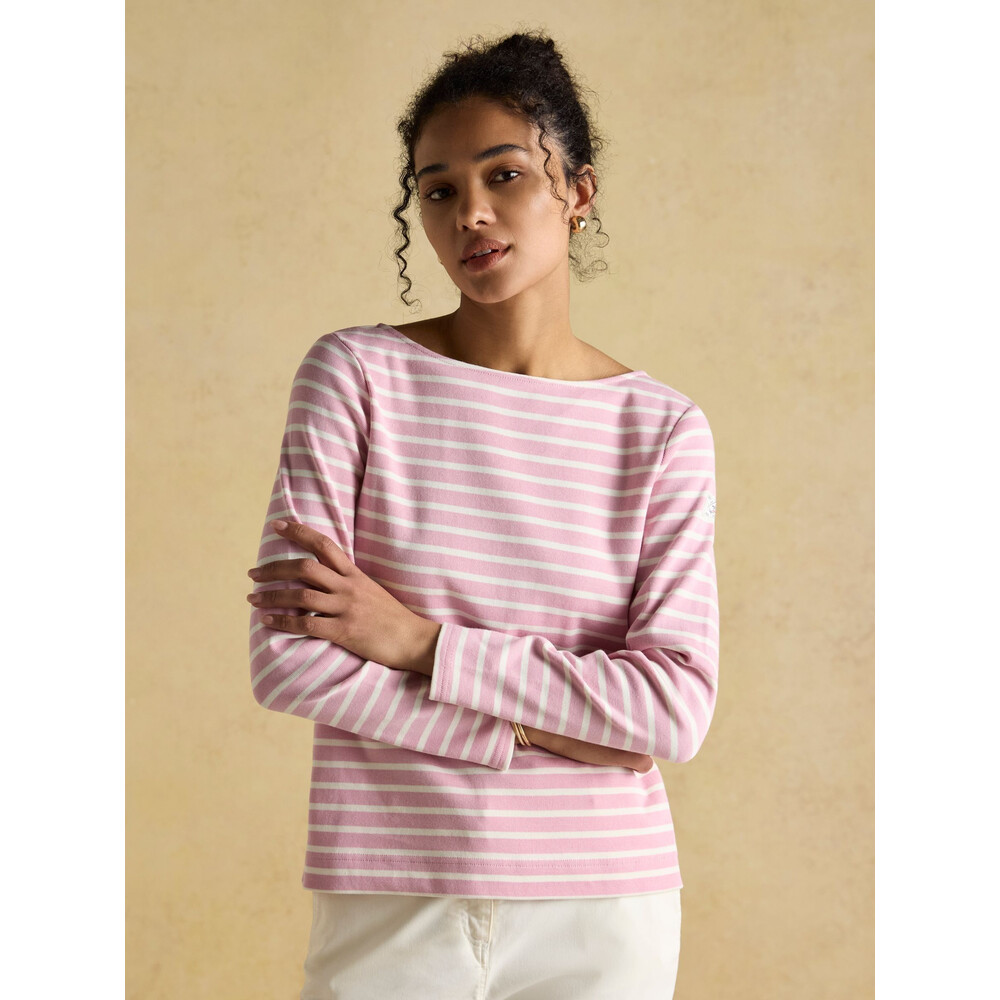 Joules Harbour Stripe Womens Top Pink Stripe