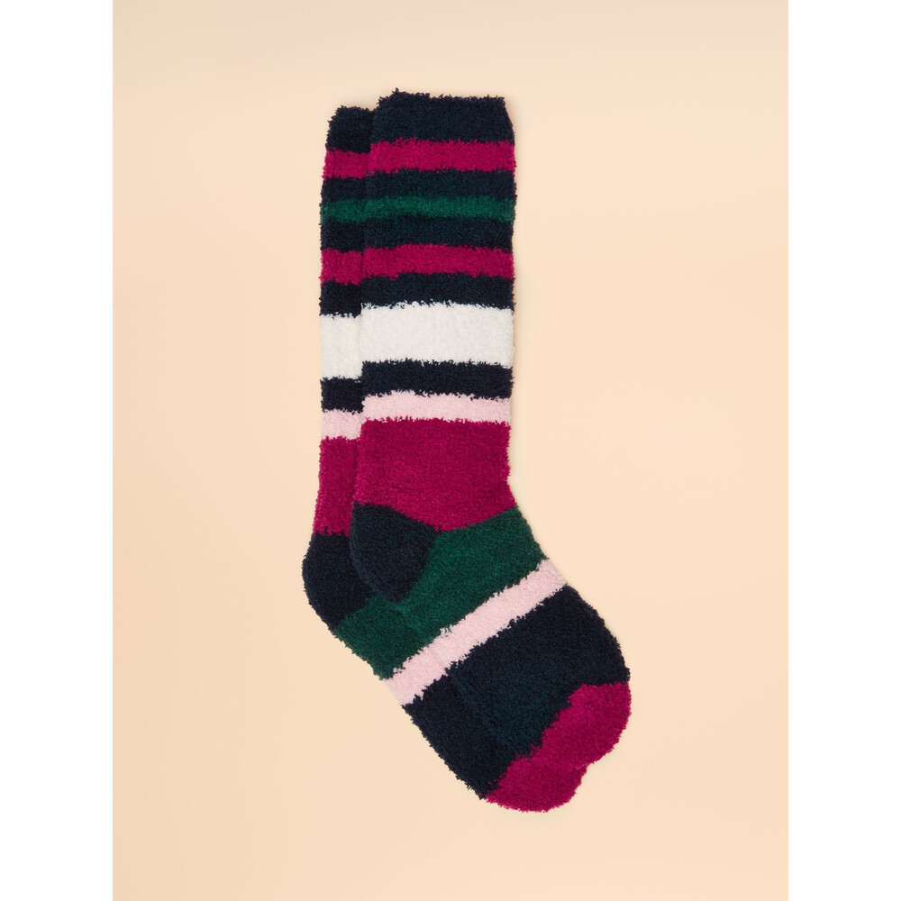 Joules Womens Fluffy Socks Berry Red