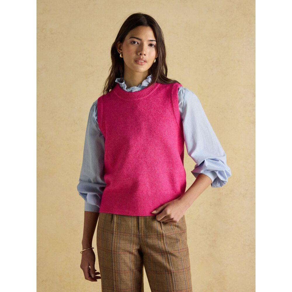 Joules Womens Holly Knitted Vest Fushsia Pink