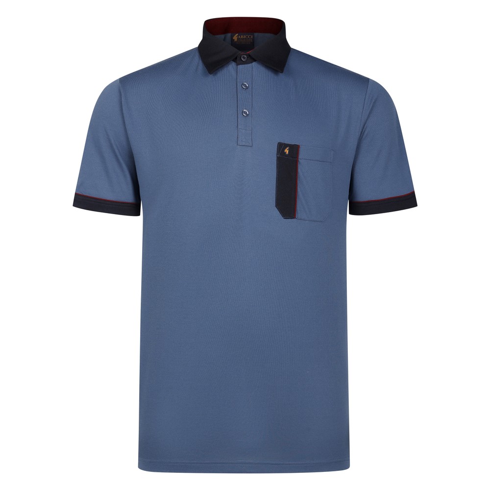 Gabicci Contrast Collar Polo Shirt Atlantic