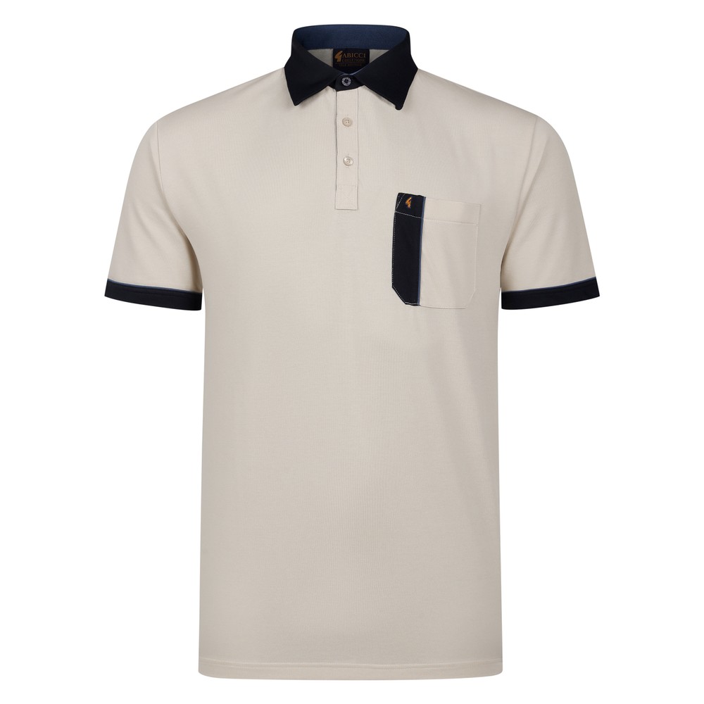 Gabicci Contrast Collar Polo Shirt Linen