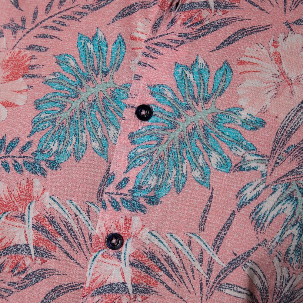 Fern Print Long Sleeve Shirt Pink