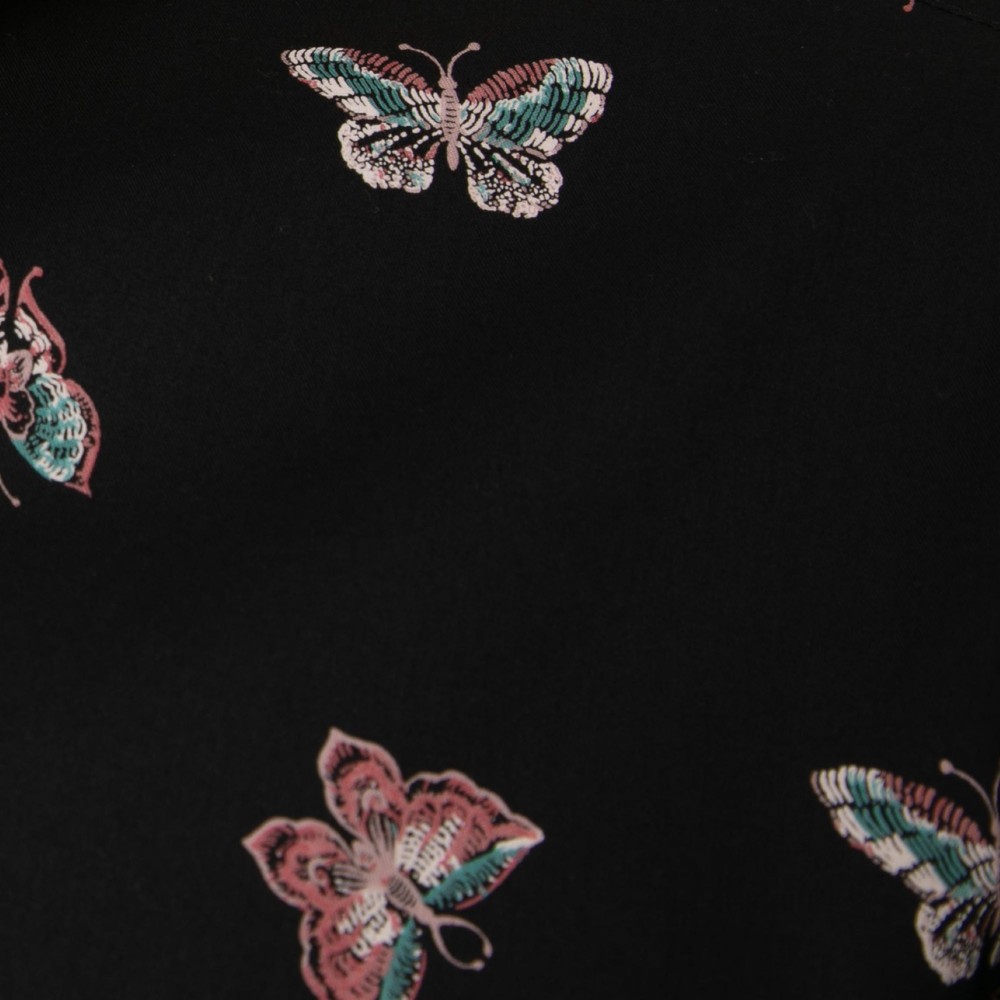 Butterfly Print Long Sleeve Shirt Black