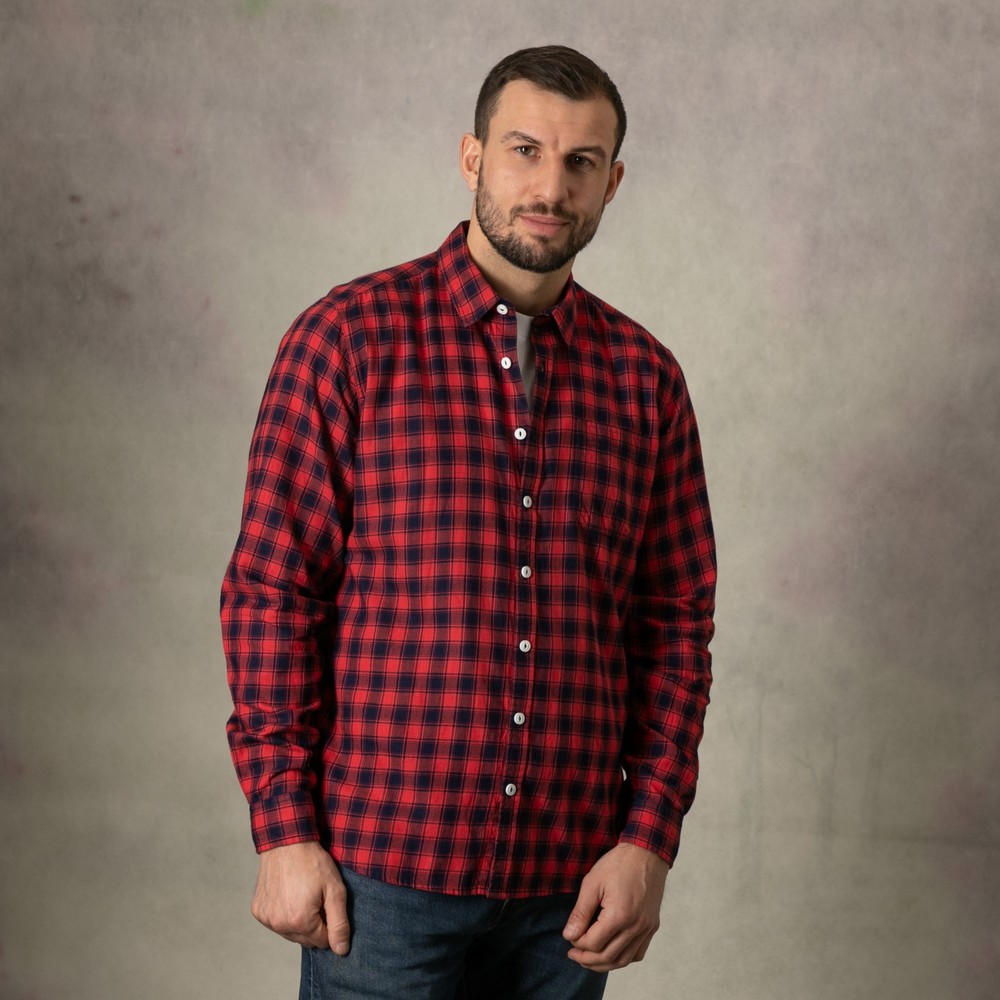 Lizard King Red Check Long Sleeve Shirt Red