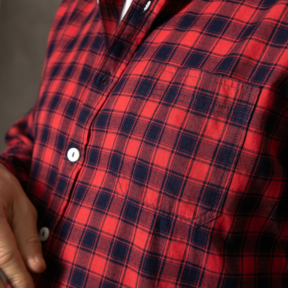 Red Check Long Sleeve Shirt Red