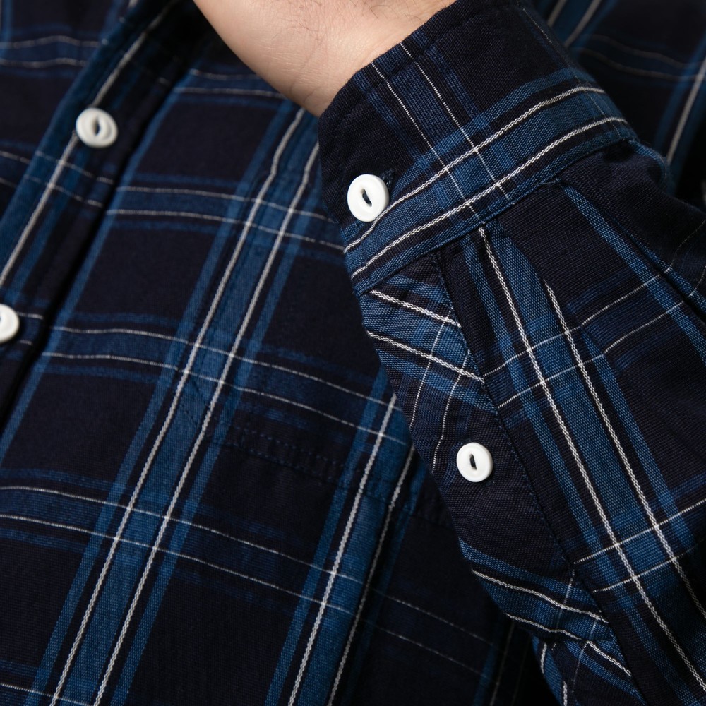 Navy Check Long Sleeve Shirt Navy