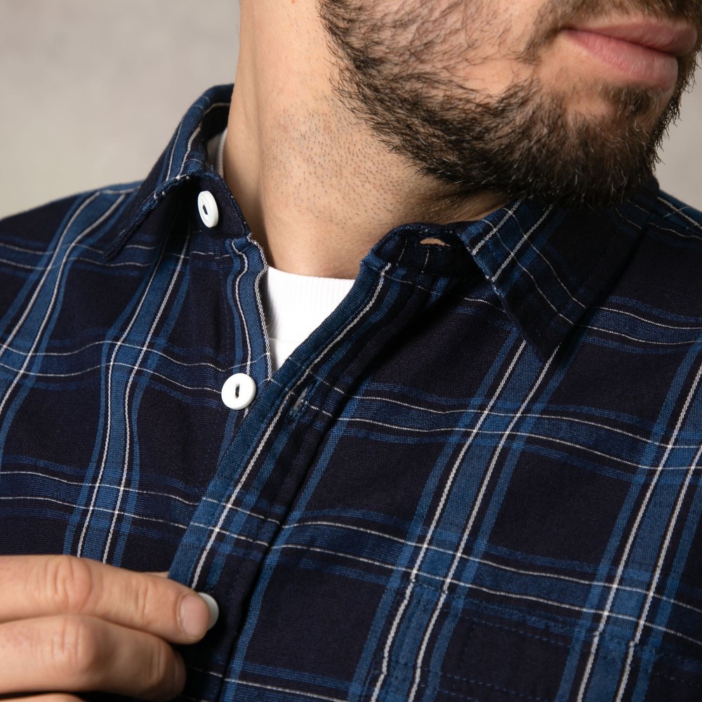 Navy Check Long Sleeve Shirt Navy