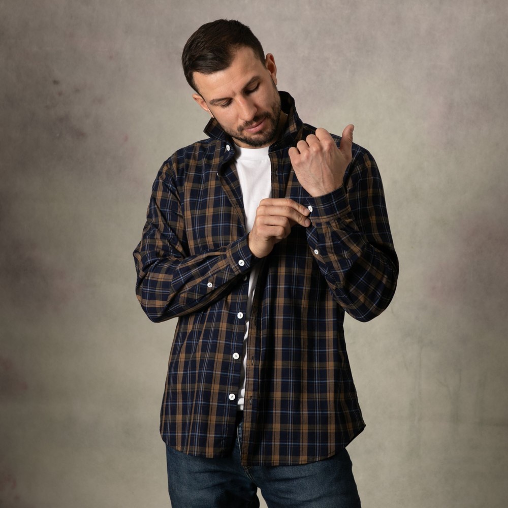 Lizard King Gold Check Long Sleeve Shirt Gold