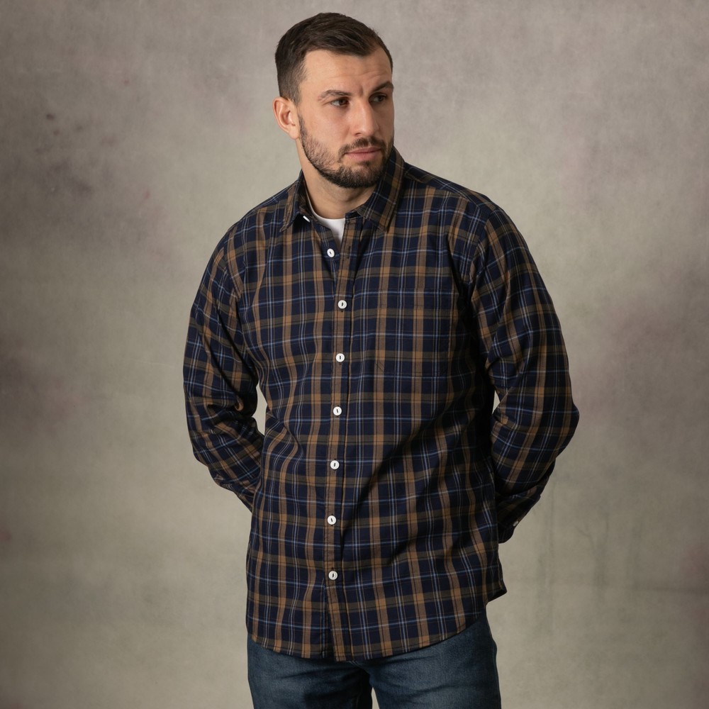 Gold Check Long Sleeve Shirt Gold