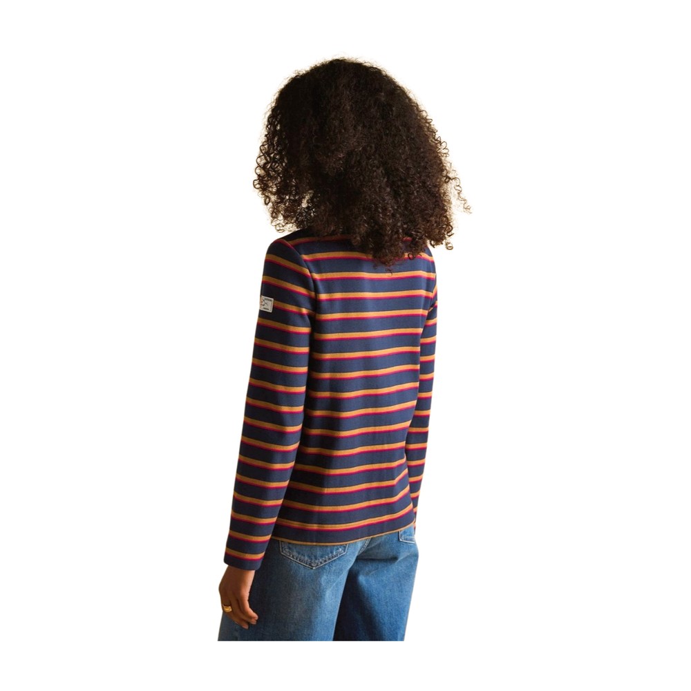 Womens Harbour Striped Top Tan/Navy Multi