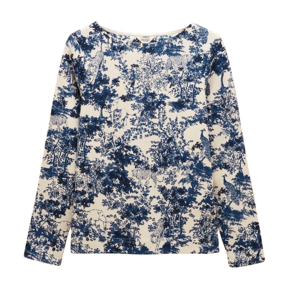 Joules Printed Harbour Womens Top Blue Safari