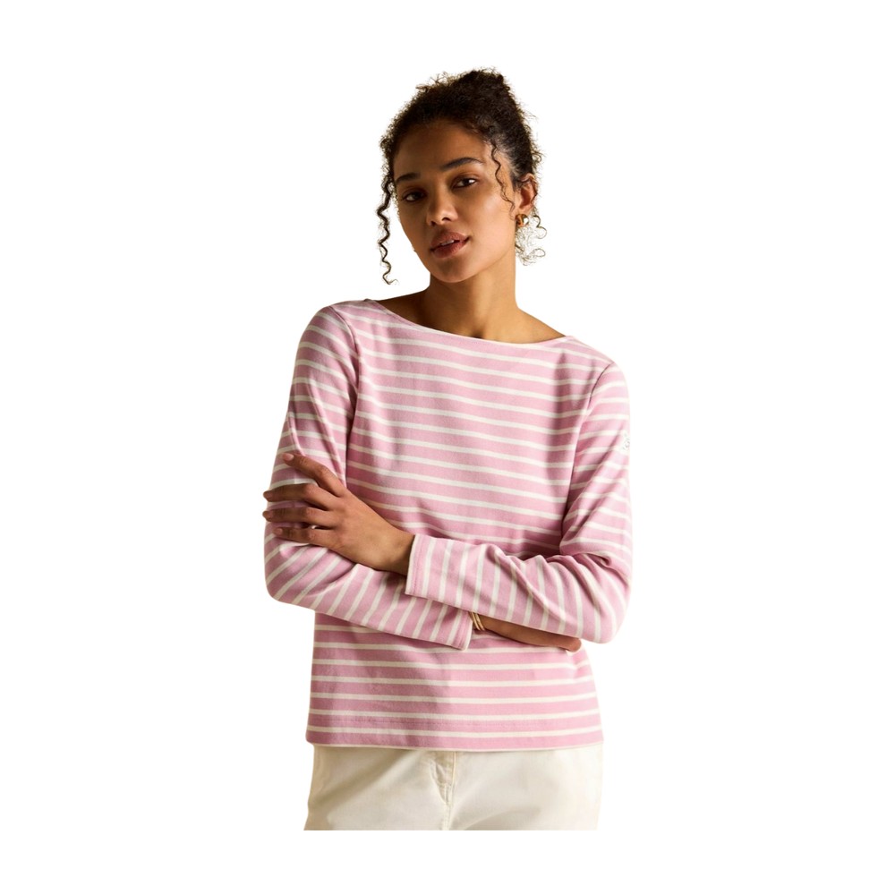 Joules Harbour Stripe Womens Top Pink Stripe