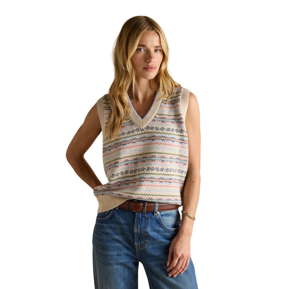Joules Womens Islay Knitted Vest Cream