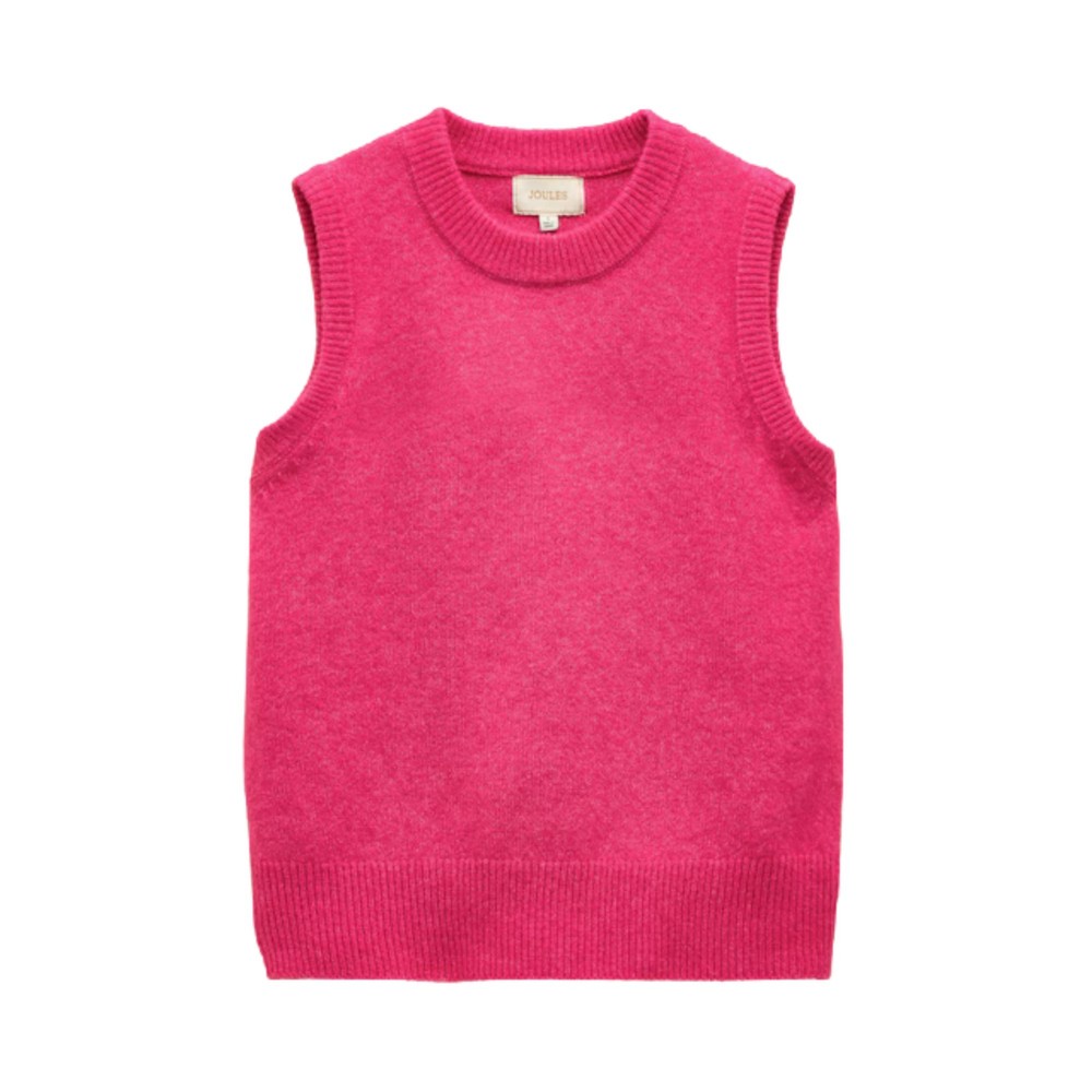 Joules Womens Holly Knitted Vest Fushsia Pink