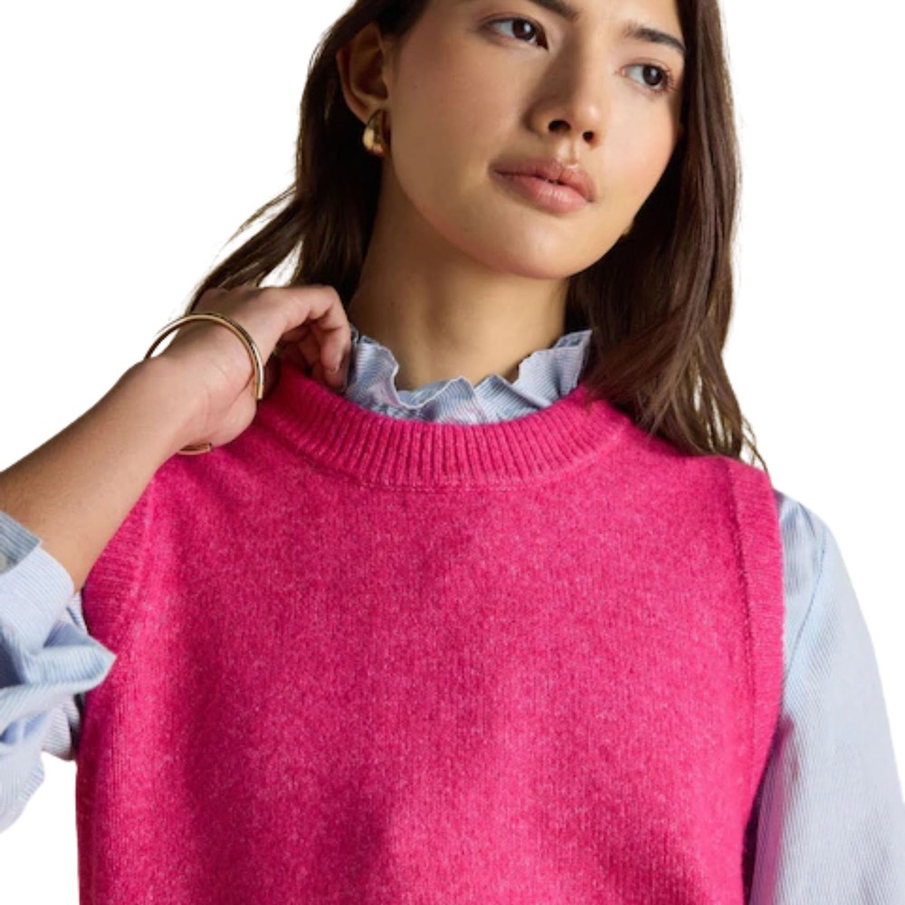 Womens Holly Knitted Vest Fushsia Pink